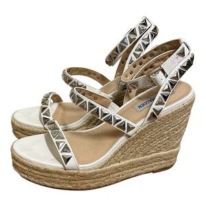 STEVE MADDEN Wedge Platform Studded Sandals Espadrilles